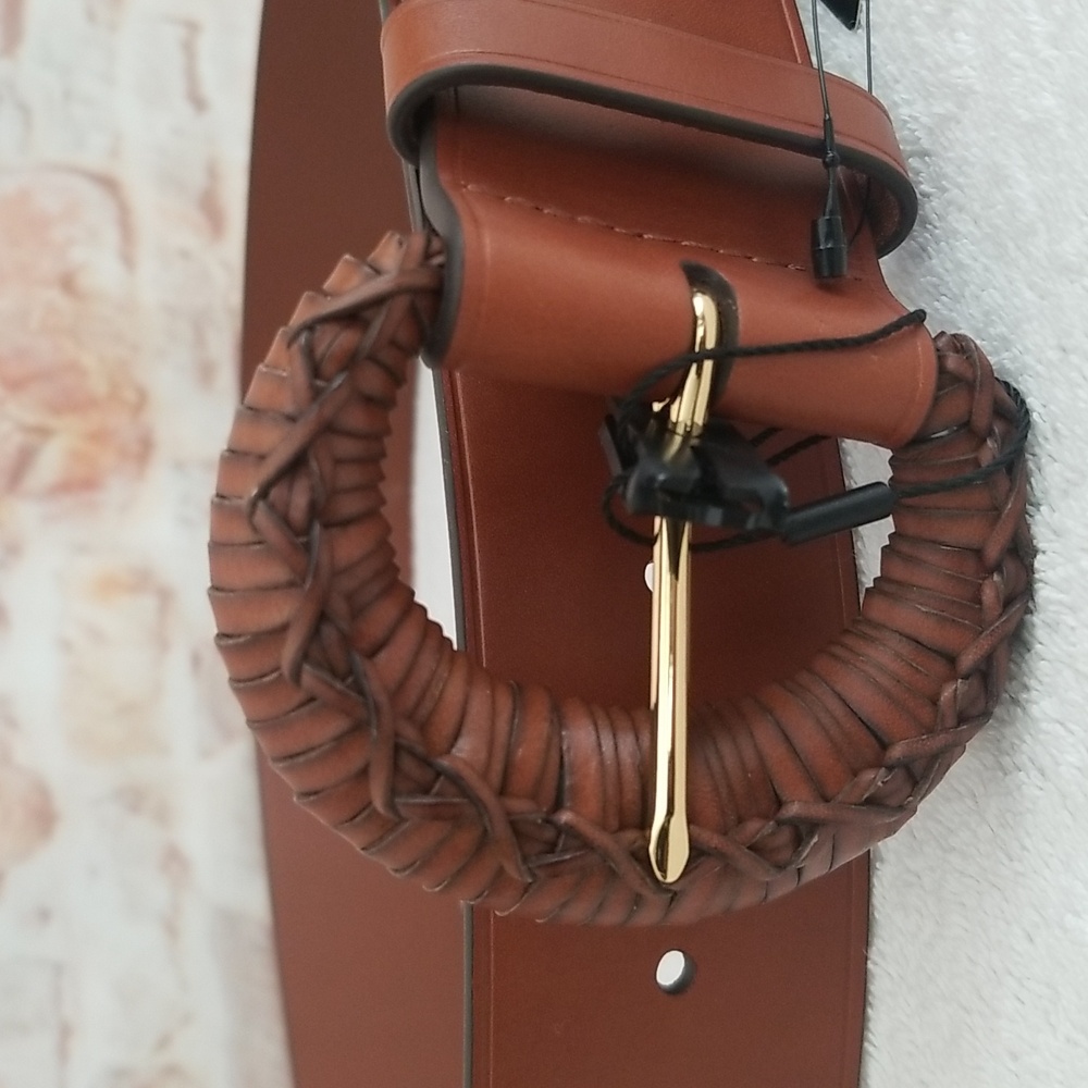 New Ralph Lauren Crescent Buckle Leather Belt - Picture 2 of 11